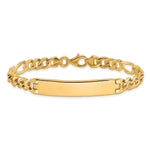 14K Hand-polished Solid Chain/Solid Plate Figaro Link 44x8.5mm Plate ID Bracelet view