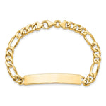 14K Hand-polished Solid Chain/Solid Plate Figaro Link 44x8.5mm Plate ID Bracelet view