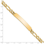 14K Hand-polished Solid Chain/Solid Plate Figaro Link 44x8.5mm Plate ID Bracelet view