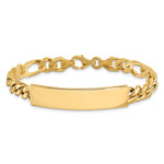 14K Hand-polished Solid Chain/Solid Plate Figaro Link Plate ID Bracelet view