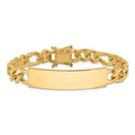 14K Polished Solid Chain/Solid Plate Figaro Link Plate ID Bracelet, 8 x 12mm view