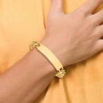 14K Polished Solid Chain/Solid Plate Figaro Link Plate ID Bracelet, 8 x 12mm view