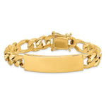 14K Hand-polished Solid Chain/Solid Plate Figaro Link Plate ID Bracelet, 8.5 x 14mm view