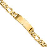14K Hand-polished Solid Chain/Solid Plate Figaro Link Plate ID Bracelet, 8.5 x 14mm view