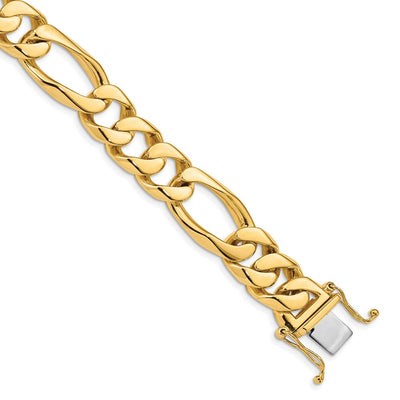 14K Hand Polished Figaro Link with Box Catch Necklace