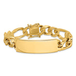 14K Hand-polished Solid Chain/Solid Plate Figaro Link Plate ID Bracelet, 8.5 x 15.5mm view
