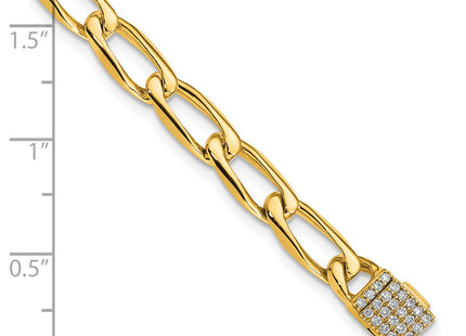 14k Hand-polished Open Link 1.65 carat Diamond Clasp Bracelet