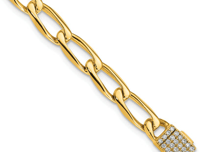 14k Hand-polished Open Link 1.65 carat Diamond Clasp Bracelet
