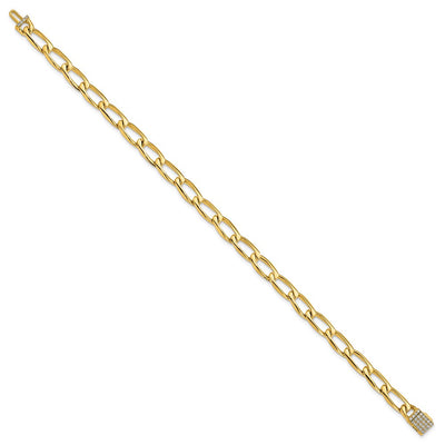 14K Hand-polished Open Link 1.65 carat Diamond Clasp Bracelet