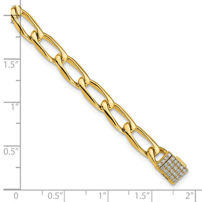 14K Hand-polished Open Link 1.65 carat Diamond Clasp Bracelet