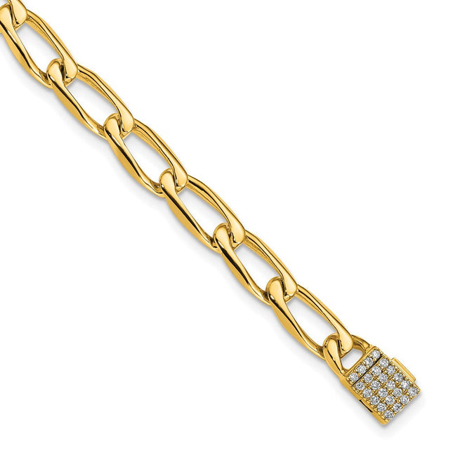 14k Hand-polished Open Link 1.65 carat Diamond Clasp Bracelet