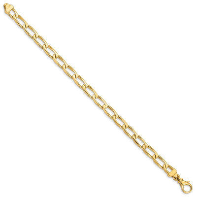 14K Hand Polished Fancy Open Link with Fancy Lobster Clasp Necklace