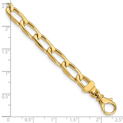 14K Hand Polished Fancy Open Link with Fancy Lobster Clasp Necklace