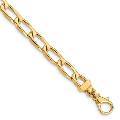 14K Hand Polished Fancy Open Link with Fancy Lobster Clasp Necklace