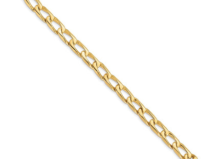 14K Hand Polished Fancy Open Link with Lobster Clasp Bracelet (Style LK115-8)