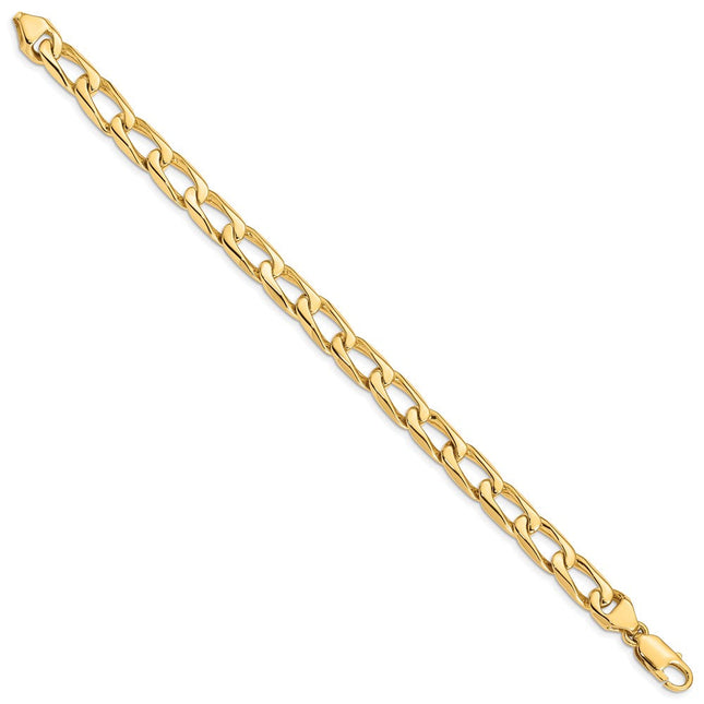 14K Hand Polished Fancy Open Link with Lobster Clasp Necklace
