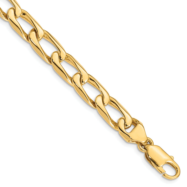 14K Hand Polished Fancy Open Link with Lobster Clasp Necklace