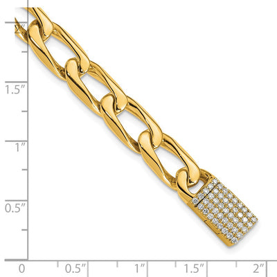 14K Hand-polished Open Link 1.2 carat Diamond Clasp Bracelet