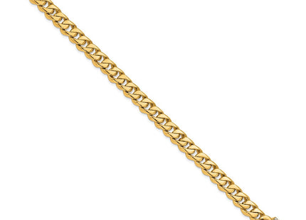 14k Hand-polished Fancy Curb Link Diamond Clasp Bracelet with Carat Weight Variations (Style LK118DIA-8)