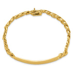 14K Hand-Polished Solid Chain Curb Link Plate ID Bracelet with Solid Plate Design, 8 x 7mm view