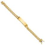 14K Hand-Polished Solid Chain Curb Link Plate ID Bracelet with Solid Plate Design, 8 x 12mm view
