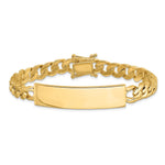 14K Hand-Polished Solid Chain Curb Link Plate ID Bracelet with Solid Plate Design, 8 x 12mm view
