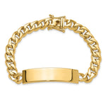 14K Hand-Polished Solid Chain Curb Link Plate ID Bracelet with Solid Plate Design, 8 x 12mm view