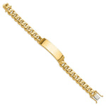 14K Hand-Polished Solid Chain Curb Link Plate ID Bracelet with Solid Plate Design, 8 x 14mm view