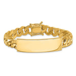 14K Hand-Polished Solid Chain Curb Link Plate ID Bracelet with Solid Plate Design, 8 x 14mm view