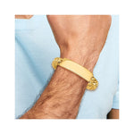 14K Hand-Polished Solid Chain Curb Link Plate ID Bracelet with Solid Plate Design, 8 x 14mm view