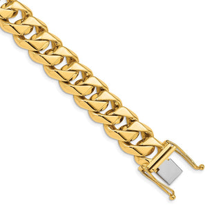 14K Hand Polished Fancy Traditional Link with Box Catch Clasp Bracelet (Style LK121-8)