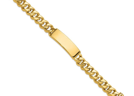 14k Hand-Polished Solid Chain Curb Link Plate ID Bracelet with Solid Plate Design (Style LK121ID-8.5)
