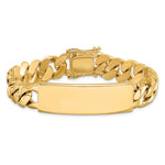 14K Hand-polished Solid Chain/Solid Plate Curb Link Plate ID Bracelet view