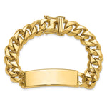 14K Hand-polished Solid Chain/Solid Plate Curb Link Plate ID Bracelet view