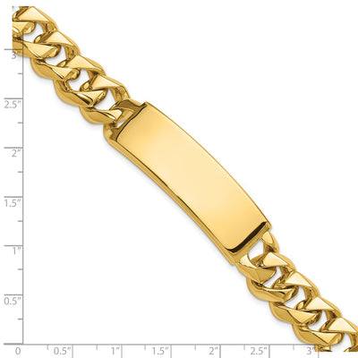 14K Hand-polished Solid Chain/Solid Plate Curb Link Plate ID Bracelet