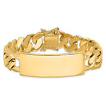 14k Hand-polished Solid Chain/Solid Plate Heavy Curb Link Plate 8. ID Bracelet view 3