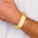 14k Hand-polished Solid Chain/Solid Plate Heavy Curb Link Plate 8. ID Bracelet view 4