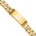 14k Hand-polished Solid Chain/Solid Plate Heavy Curb Link Plate 8. ID Bracelet
