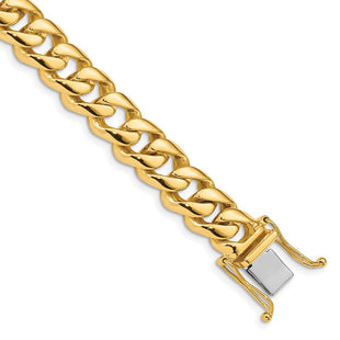 14K Hand Polished Rounded Curb Link with Box Catch Clasp Bracelet (Style LK126-8)