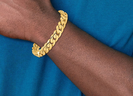 14K Hand Polished Rounded Curb Link with Box Catch Clasp Bracelet (Style LK127-8)
