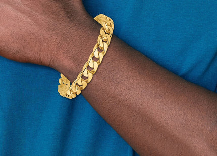 14K gold curb link bracelet, further view