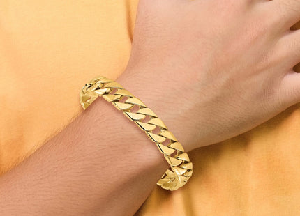 14K gold box link bracelet, further view