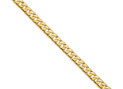 14k Hand-polished Fancy Curb Link Diamond Clasp Bracelet with Carat Weight Variations (Style LK141DIA-8)