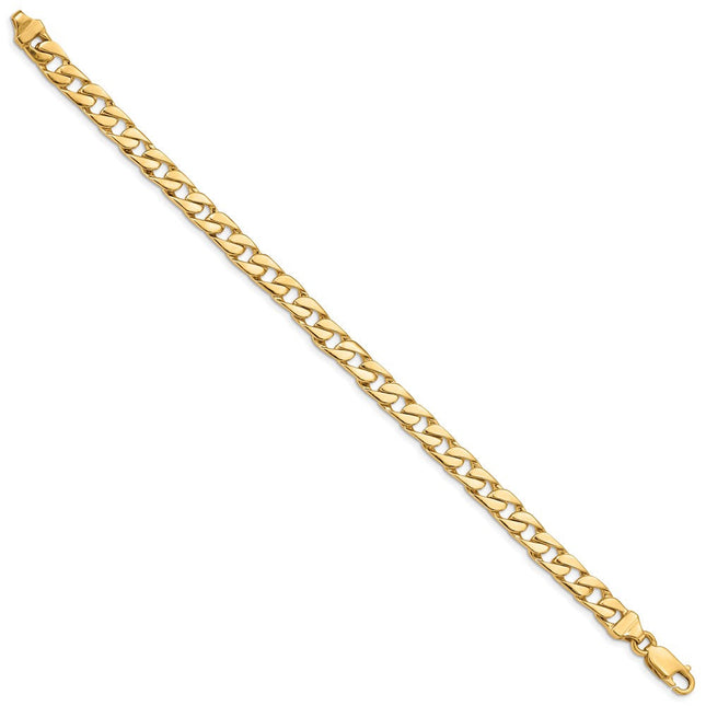 14K Hand Polished Fancy Link with Lobster Clasp Chain (per inch), 1 x 6.5mm