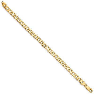 14K Hand Polished Fancy Link with Lobster Clasp Necklace, 18 x 6.5mm