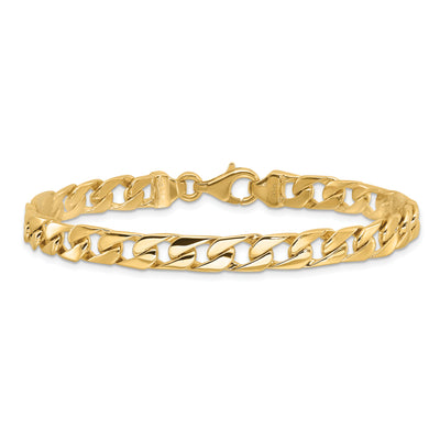 14K Hand Polished Fancy Link with Lobster Clasp Necklace, 18 x 6.5mm