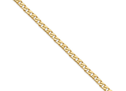 14k Hand-polished Fancy Curb Link Diamond Clasp Bracelet with Carat Weight Variations (Style LK147DIA-8)