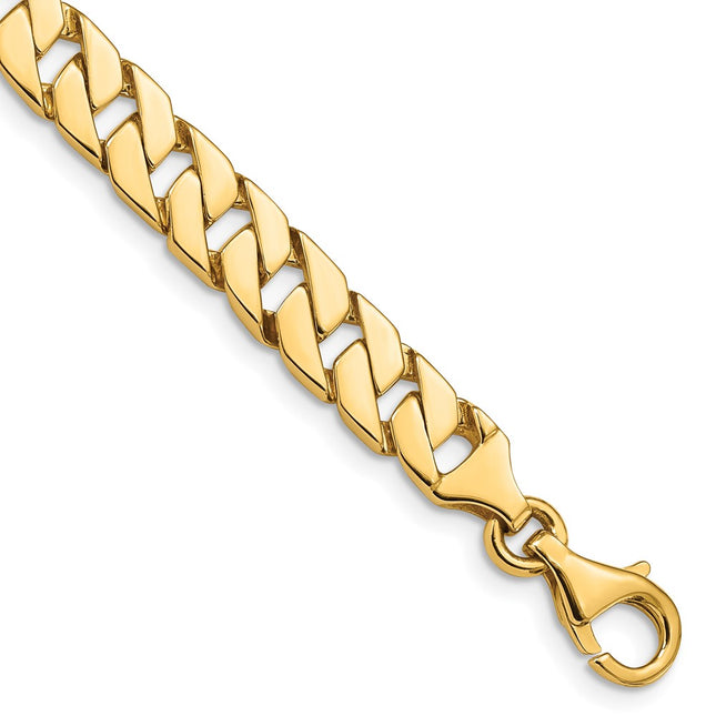 14K Hand Polished Fancy Link with Fancy Lobster Clasp Chain (per inch), 1 x 7.4mm