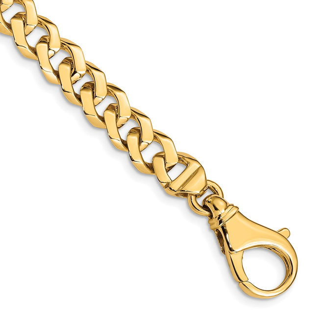 14K Hand Polished Fancy Link with Fancy Lobster Clasp Chain (per inch), 1 x 8mm
