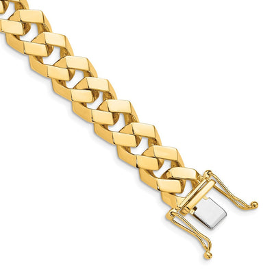14K Hand Polished Fancy Link with Box Catch Clasp Necklace, 20 x 11.5mm
